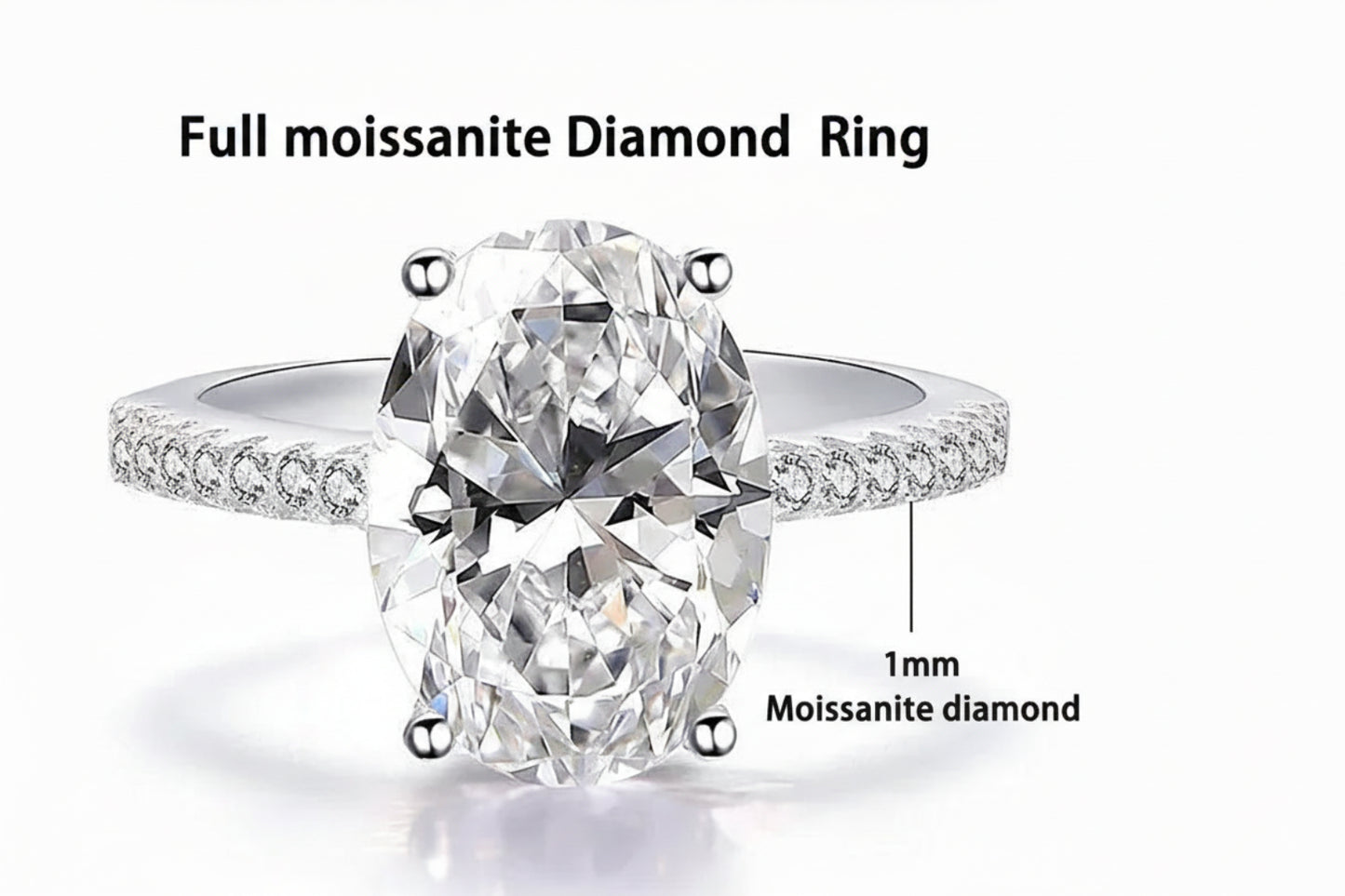 Luna Oval Moissanite Hidden Halo Engagement Ring