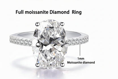 Luna Oval Moissanite Hidden Halo Engagement Ring