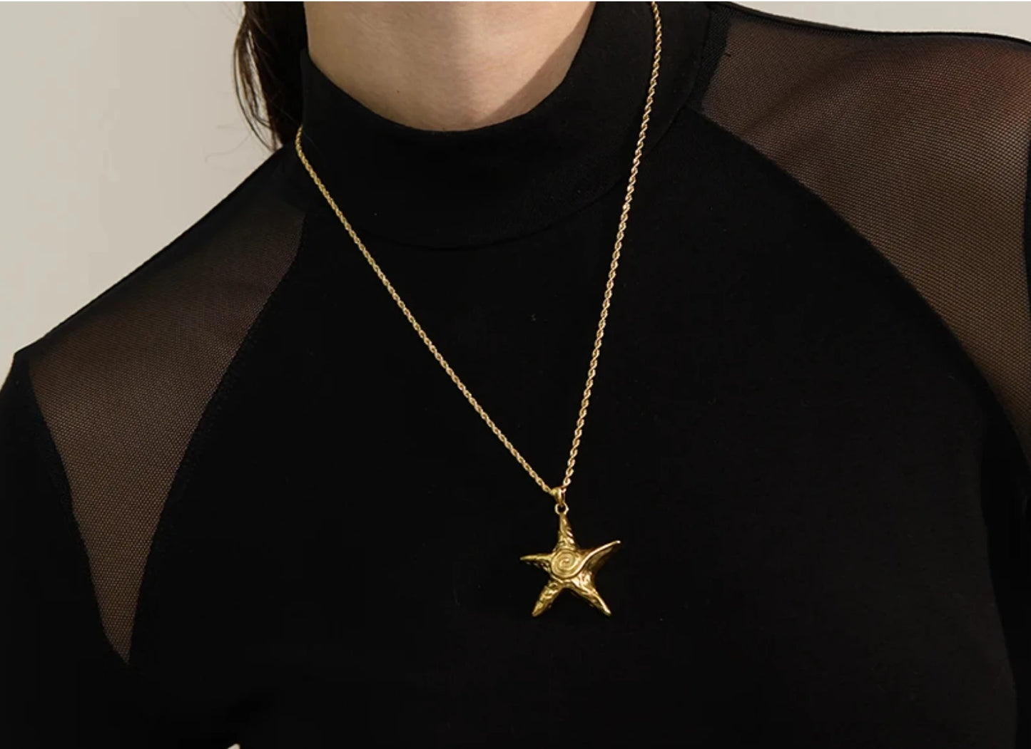 Stainless Steel Starfish CM Pendant Necklace