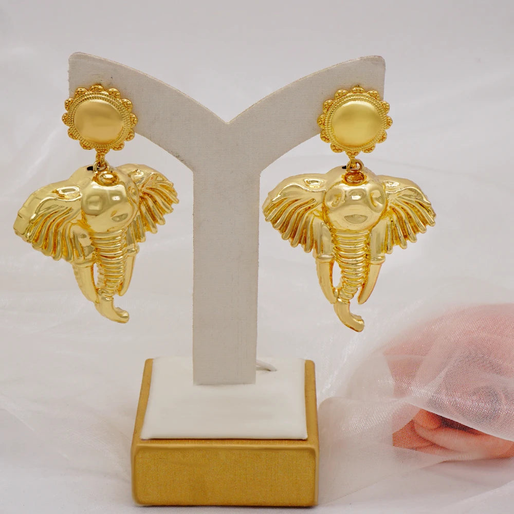 Gold Color Earring Bohemia Flower Round Drop Copper Hoop Earrings Circle