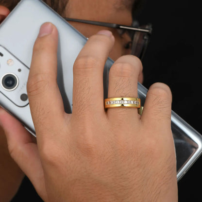 The Eternal Flame Men’s Moissanite Wedding Band