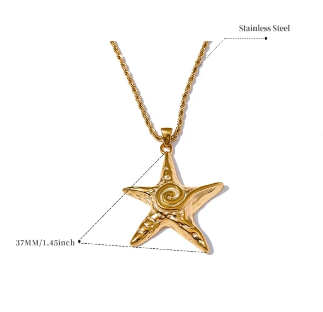 Stainless Steel Starfish CM Pendant Necklace
