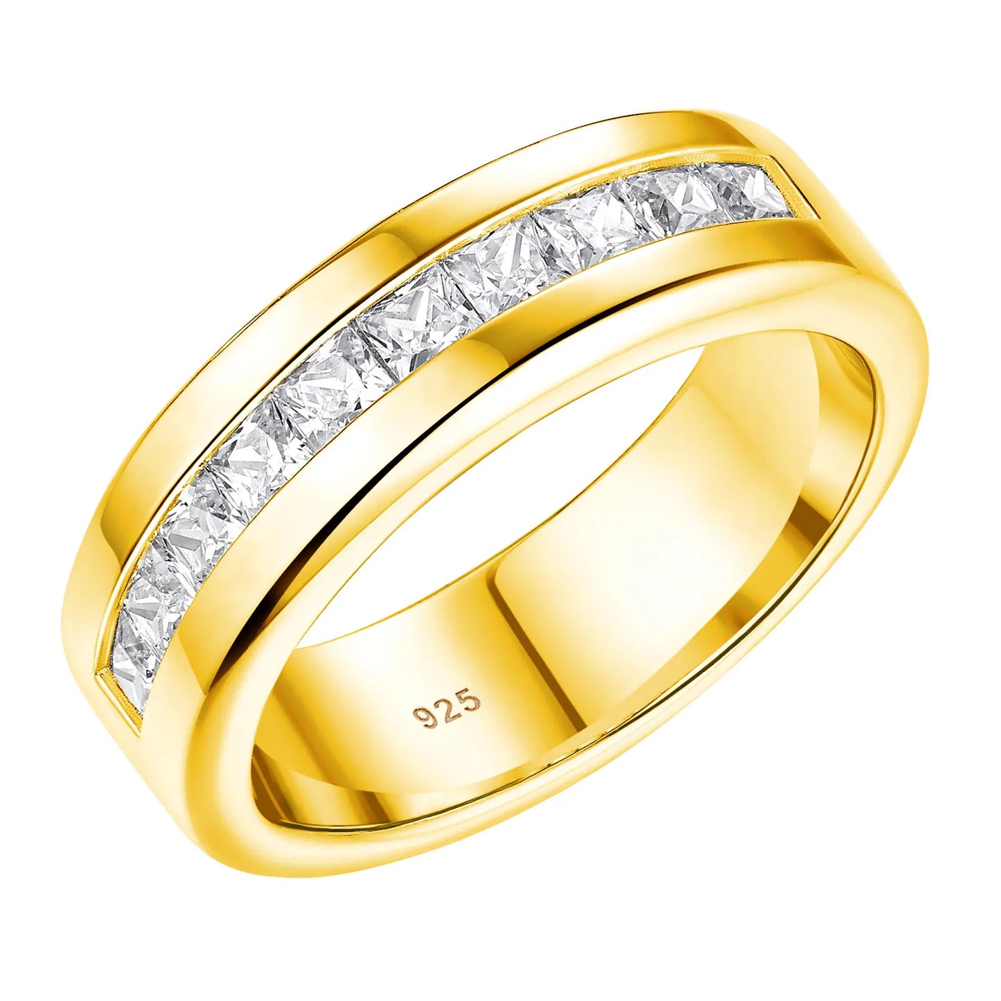 The Eternal Flame Men’s Moissanite Wedding Band
