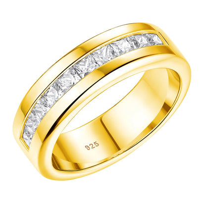 The Eternal Flame Men’s Moissanite Wedding Band