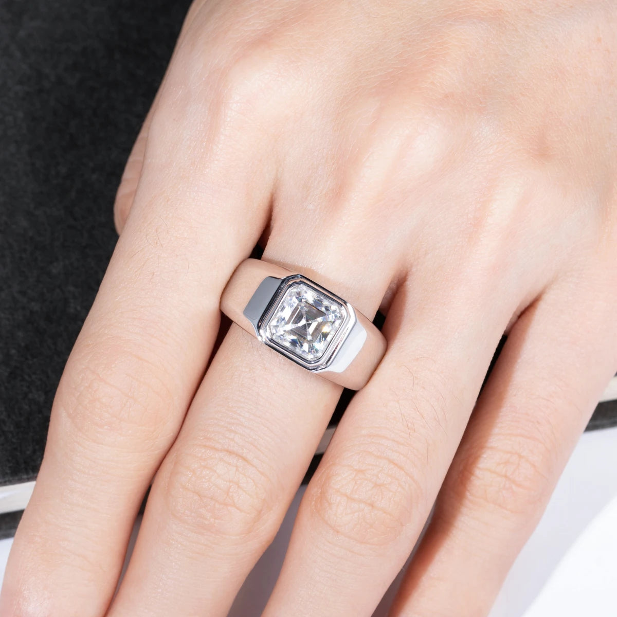 Royal Asscher Cut Moissanite Ring