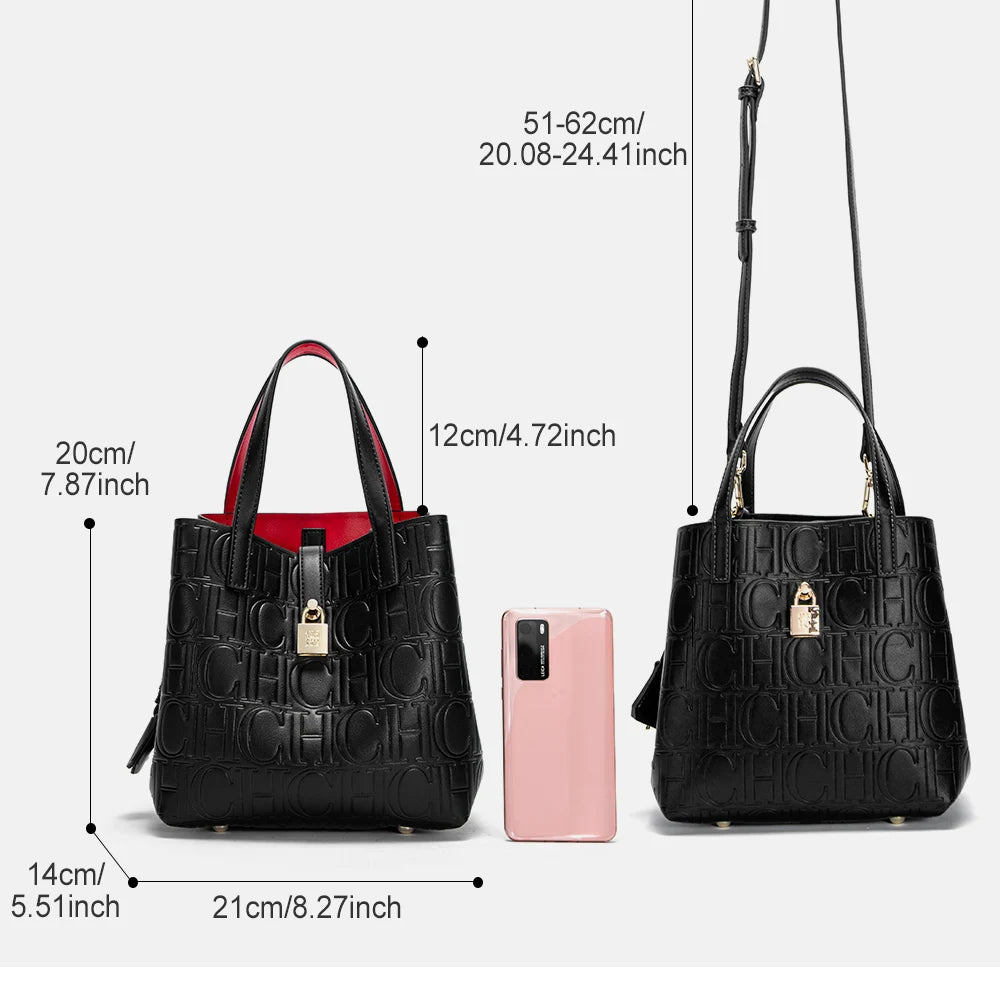 CHCH Women's Tote Bag New Steel Embossed Handheld