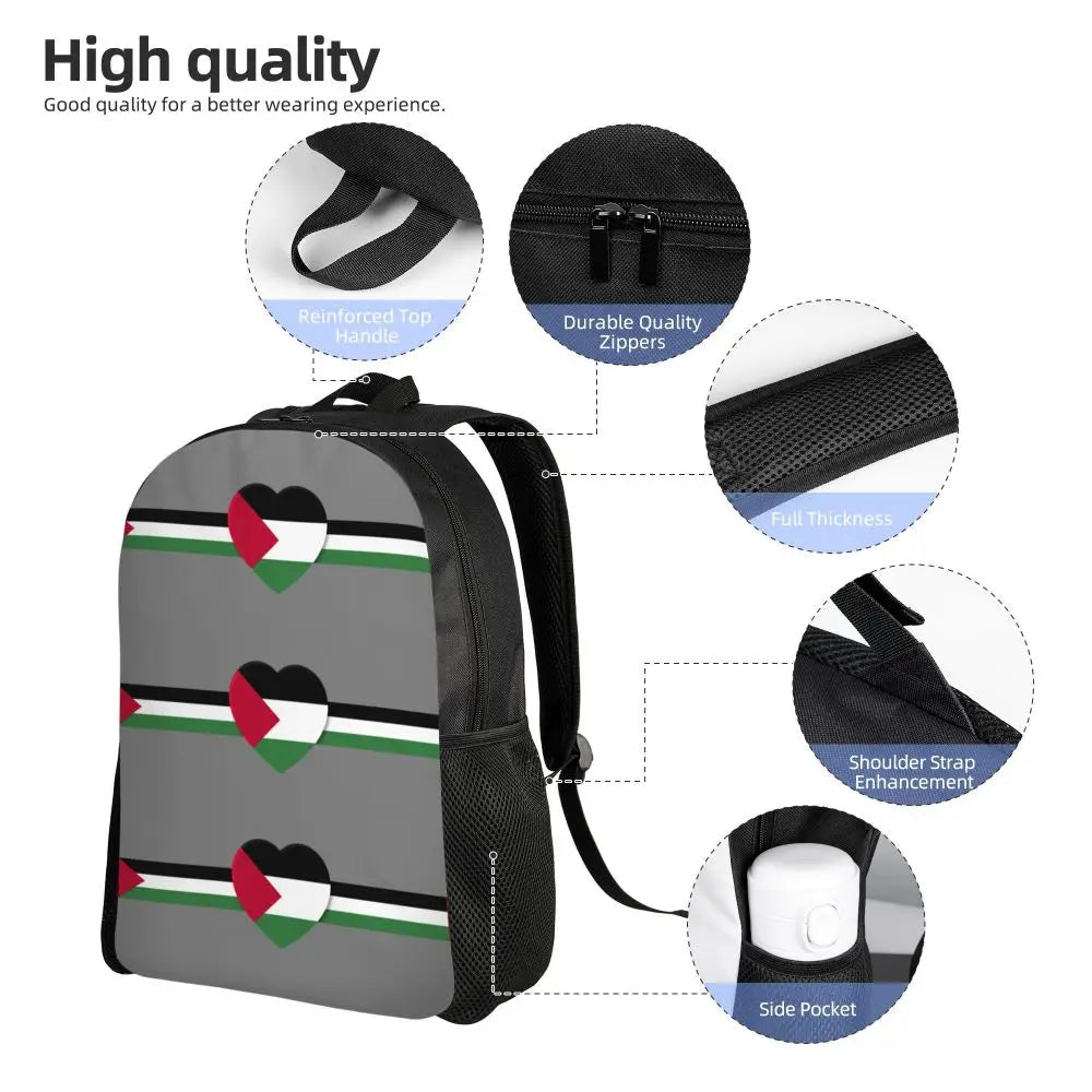 Custom Palestinians Keffiyeh Pattern Backpacks for Women Men Water Resistant