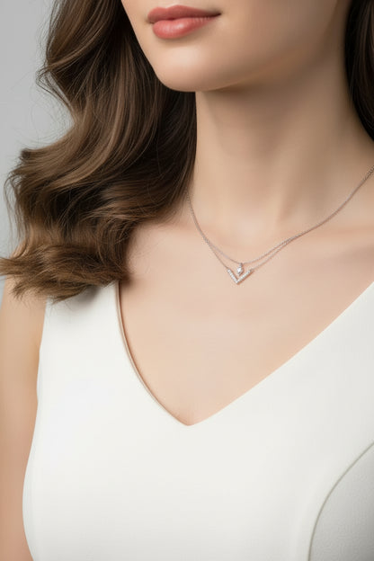 The Luminous V Moissanite Necklace