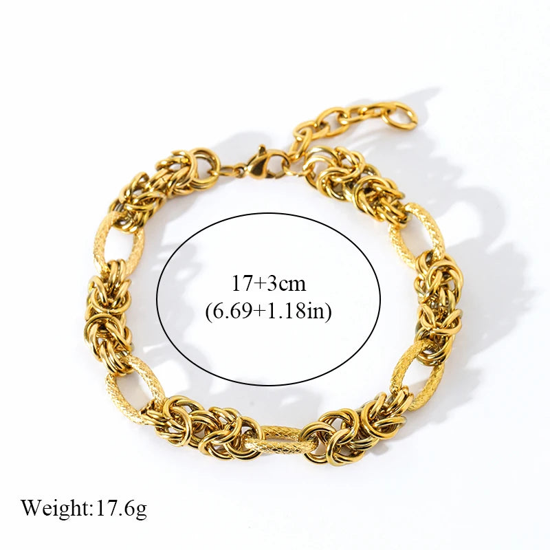 Trendy 18K Gold Plated Steel Bangle