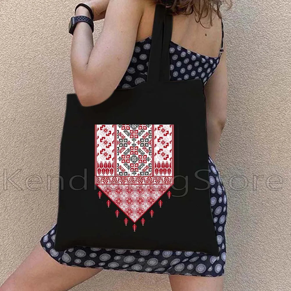 Palestinian Folk Embroidery Tatreez Art Cotton Shopper Handbag Jerusalem Palestine