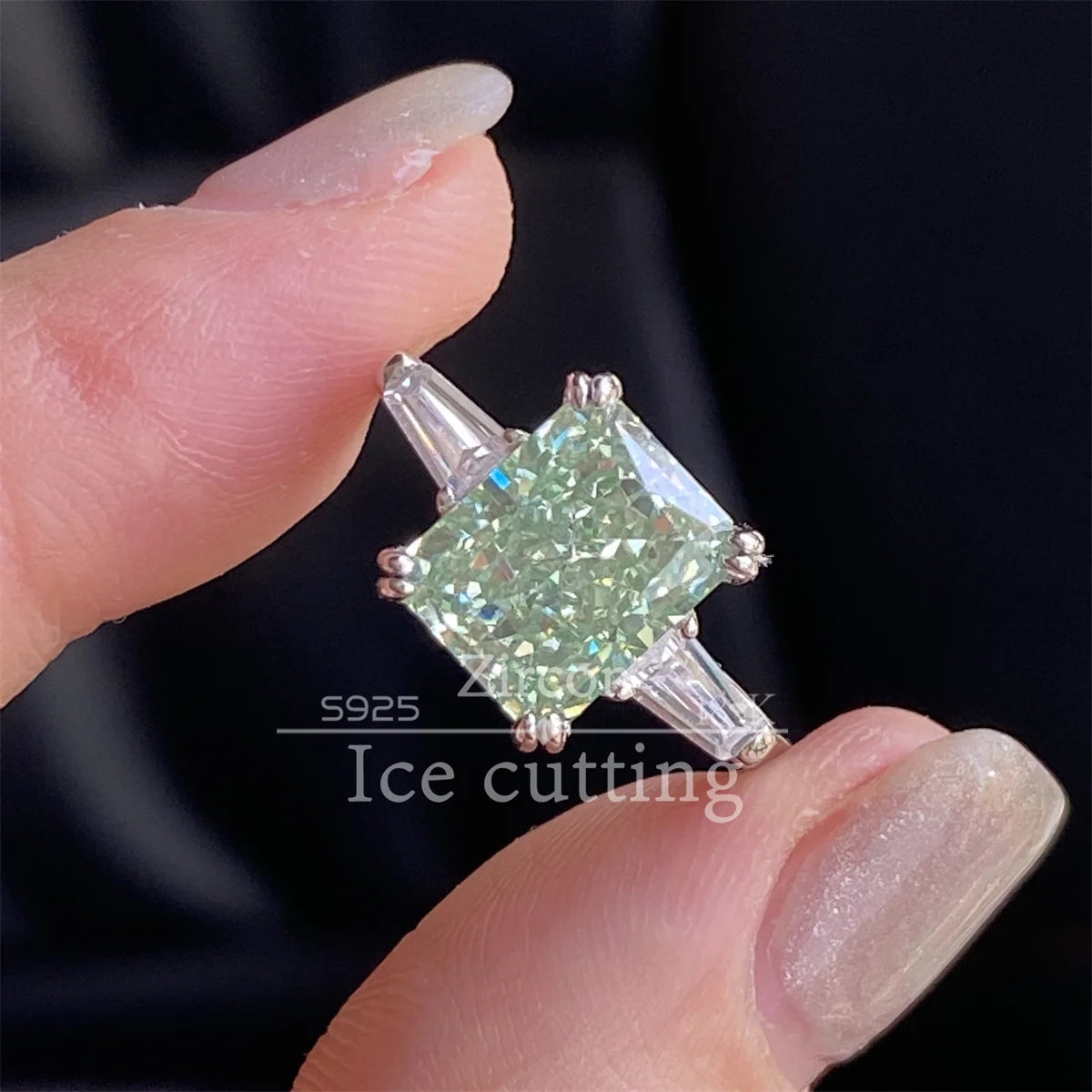 Elegant Moissanite Solitaire Ring – Premium Sterling Silver Jewelry for Women