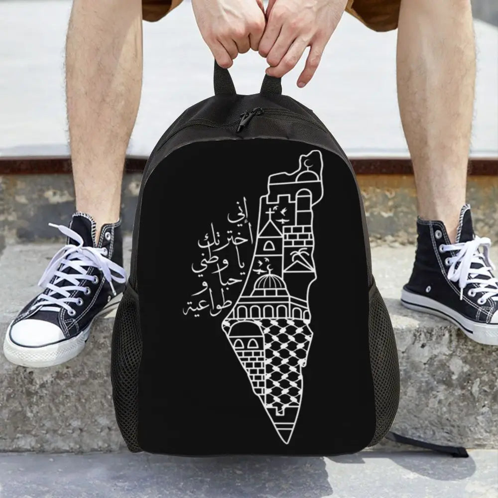 Custom Palestinians Keffiyeh Pattern Backpacks for Women Men Water Resistant