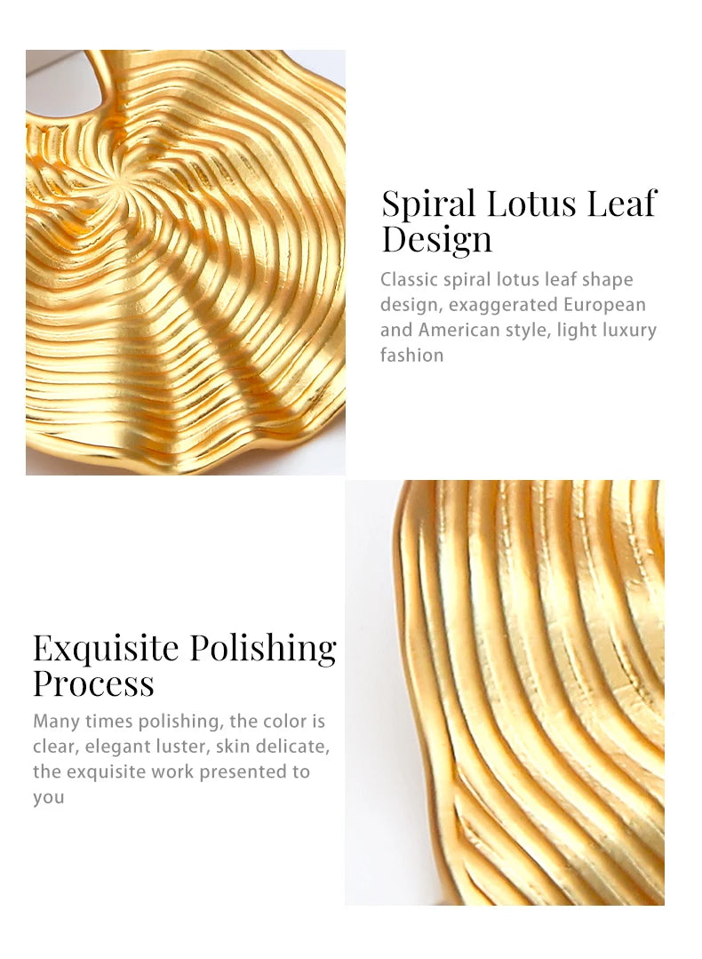 Matte Stripe Hoop Earrings For Women Plated 18K Gold Color Big Circle Loop Earings Fashion Jewelry