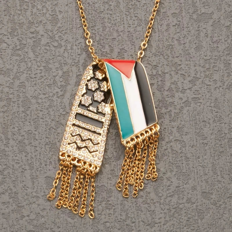 Palestine Scarf Necklace Pendant For Women Jewelry Palestinian Accessories
