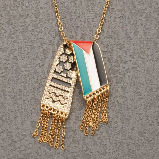 Palestine Scarf Necklace Pendant For Women Jewelry Palestinian Accessories