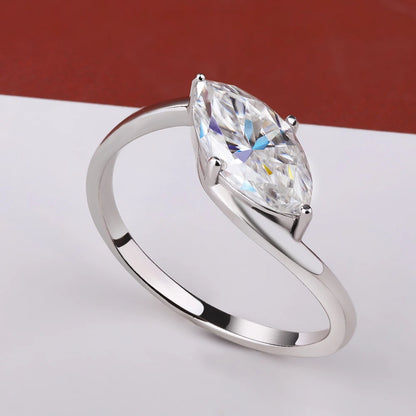 Luxury Moissanite Solitaire Ring – S925 Sterling Silver, Elegant Women’s Jewelry