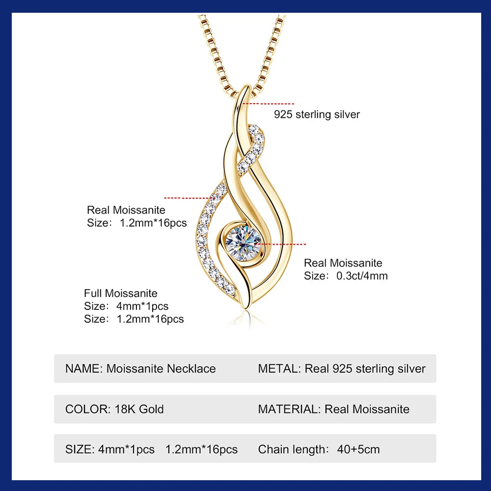 Twist of Fire Full Moissanite Necklace