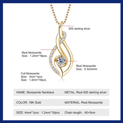 Twist of Fire Full Moissanite Necklace
