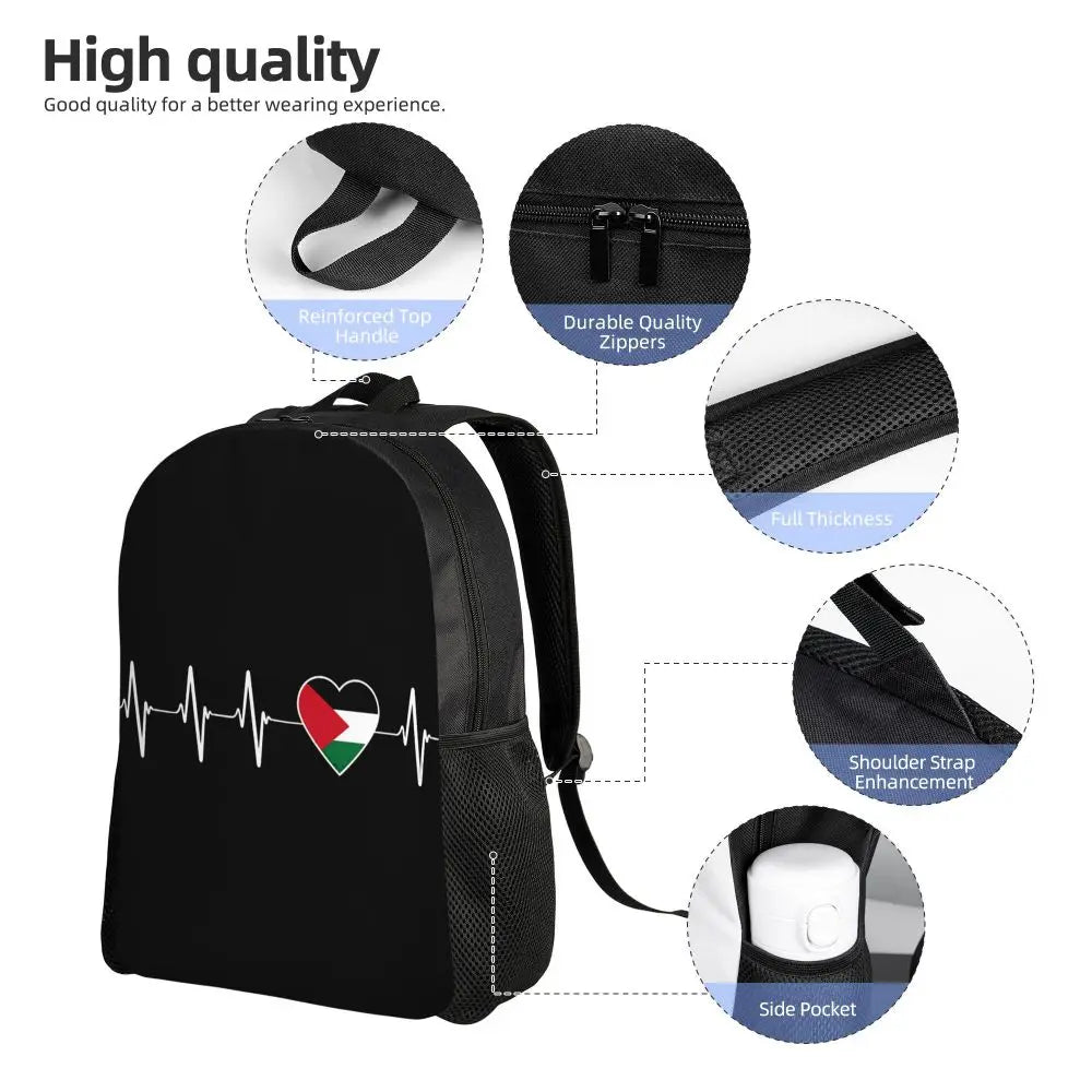Custom Palestinians Keffiyeh Pattern Backpacks for Women Men Water Resistant