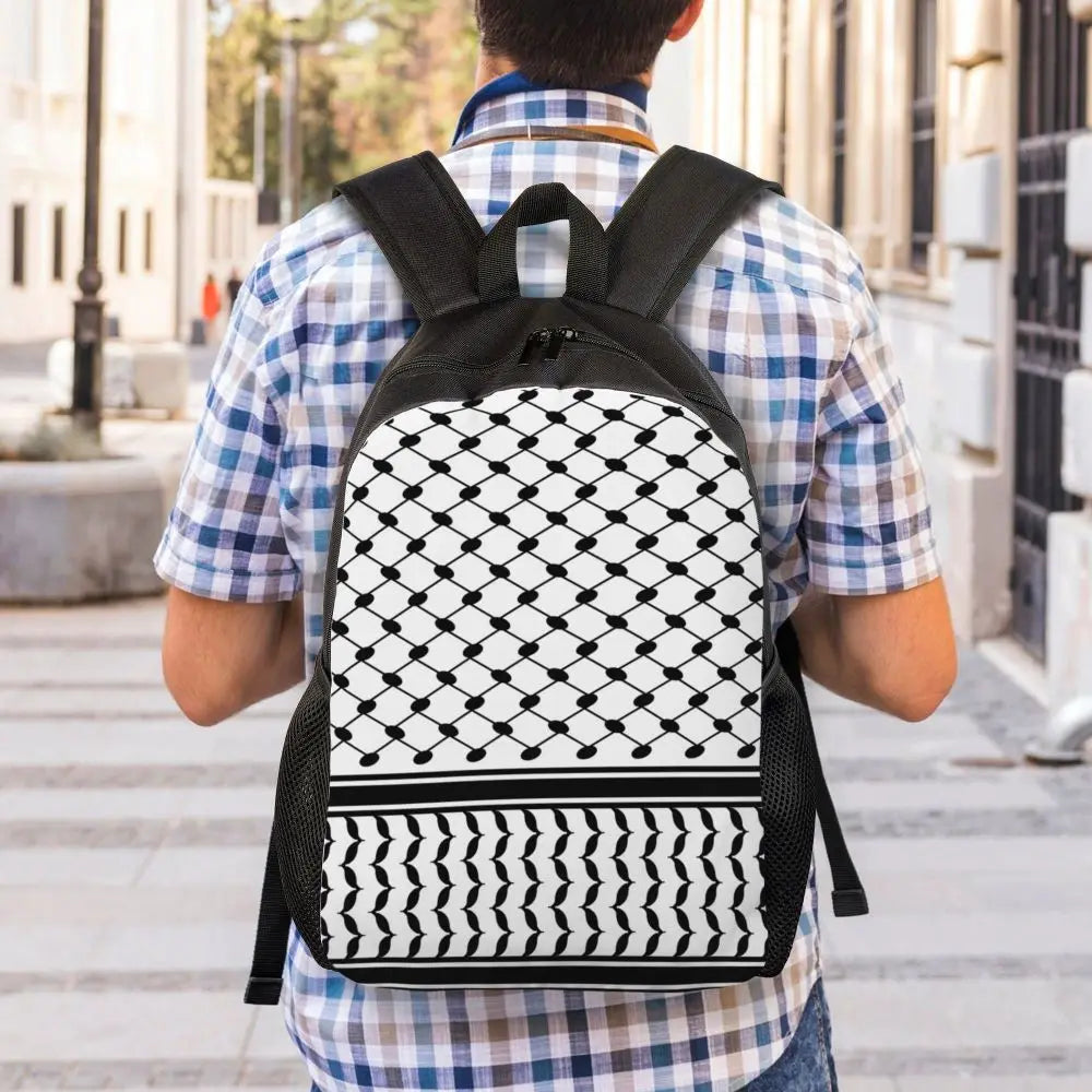 Custom Palestinians Keffiyeh Pattern Backpacks for Women Men Water Resistant