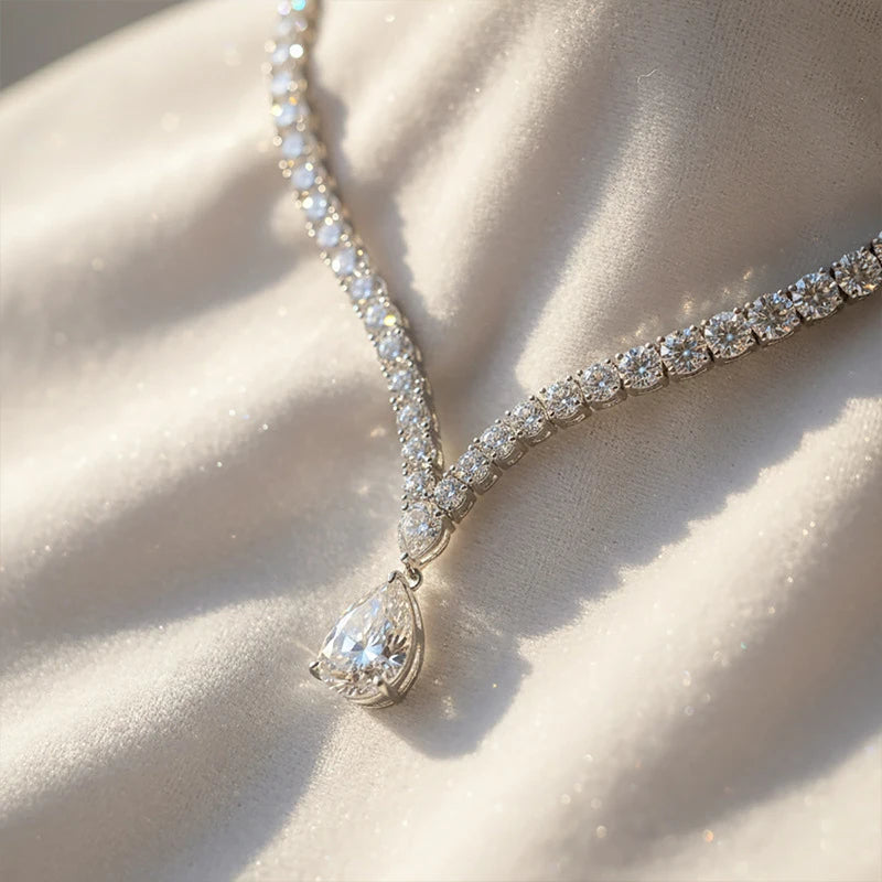 Vivia Drop Tennis Necklace