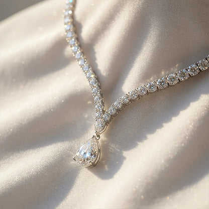 Vivia Drop Tennis Necklace