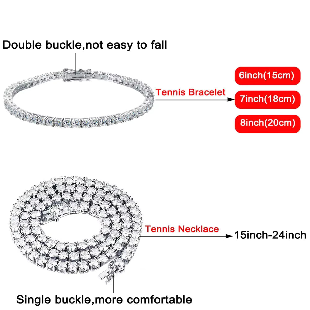 Diamond Frost Moissanite Tennis Necklace