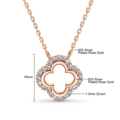 Elegant Moissanite Clover Pendant – Gold Plated