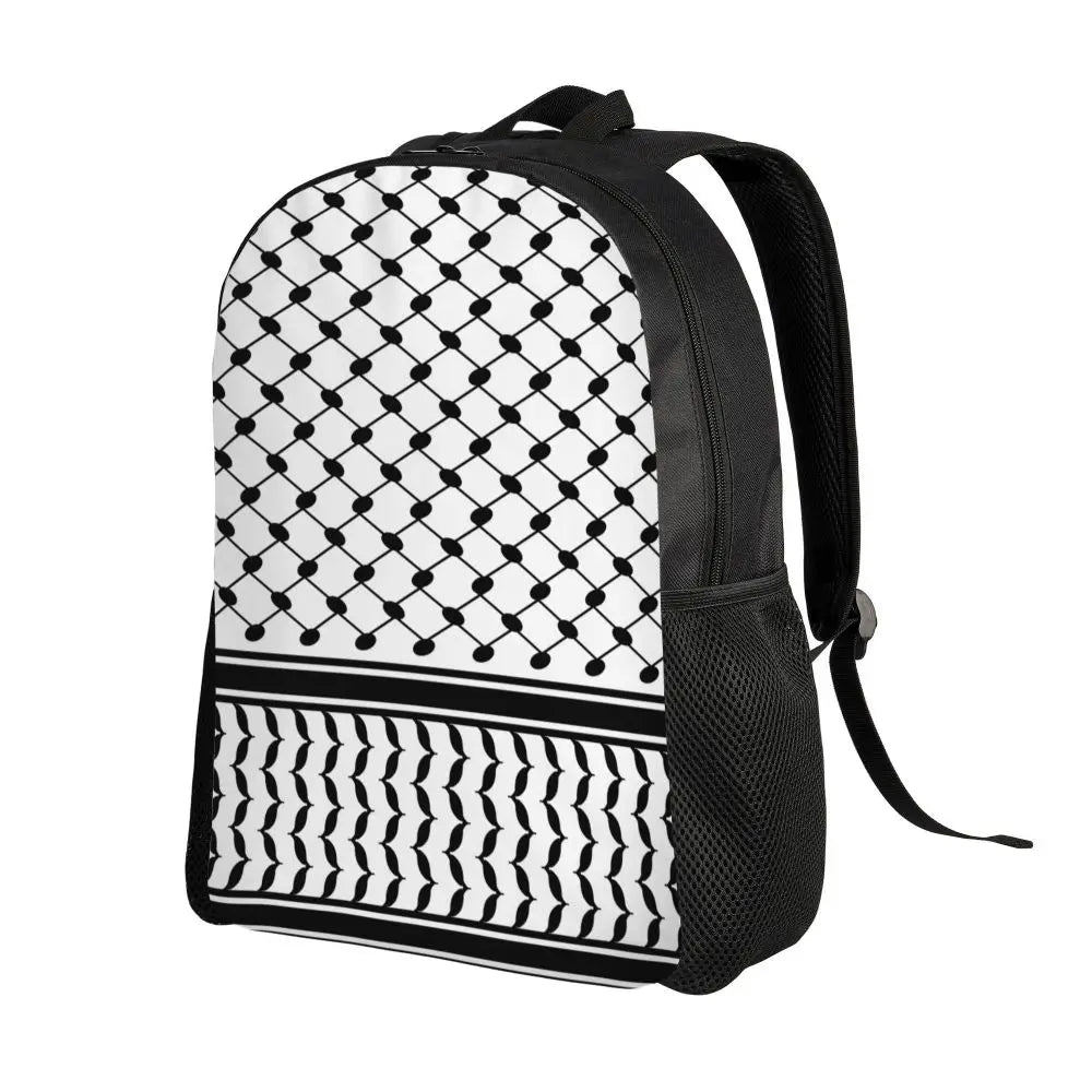 Custom Palestinians Keffiyeh Pattern Backpacks for Women Men Water Resistant