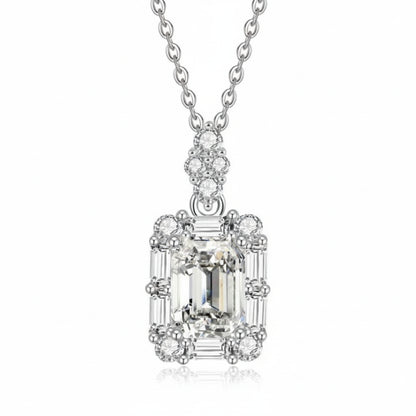 Lumière Emerald-Cut Moissanite Pendant