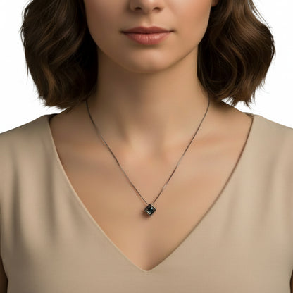 Midnight Sphere Black Moissanite Necklace