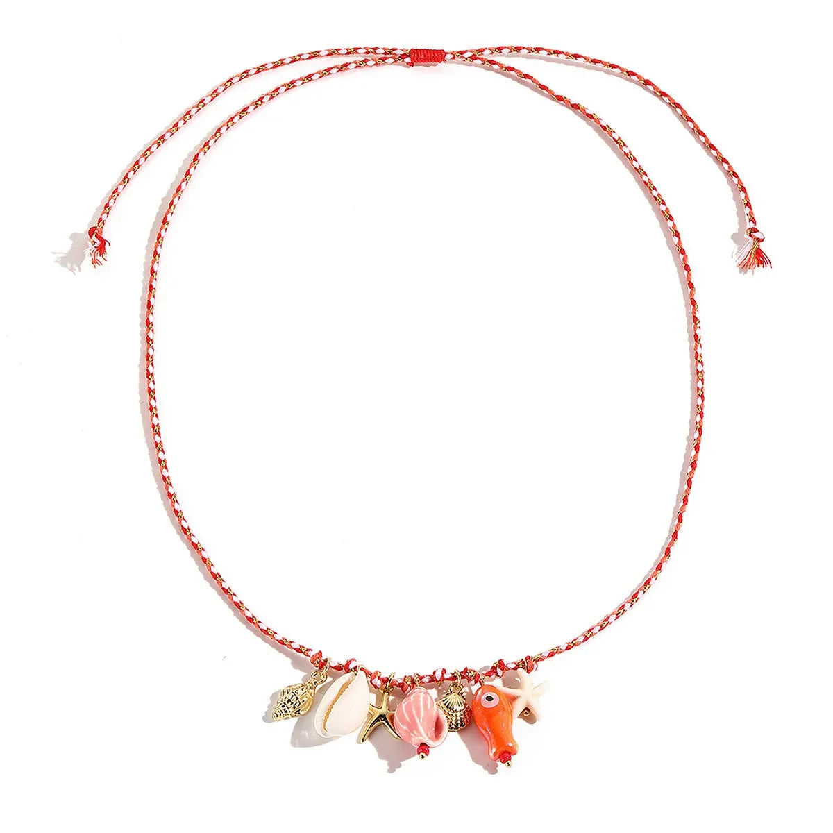 Summer Shell & Starfish Necklace for Kids Girls
