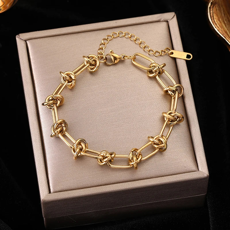 Trendy 18K Gold Plated Steel Bangle