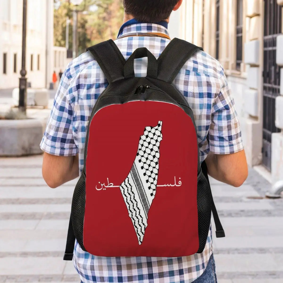 Custom Palestinians Keffiyeh Pattern Backpacks for Women Men Water Resistant
