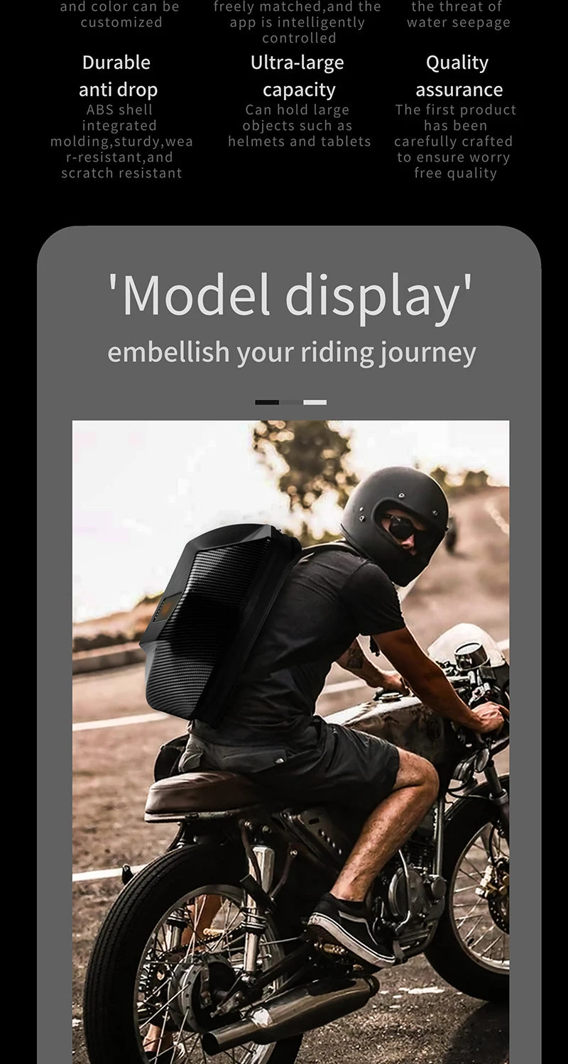 LED Backpack For Man Hard Shell LED Motorcycle Cycling Helmet Backpack for woman Business Travel Waterproof Laptop Backpack