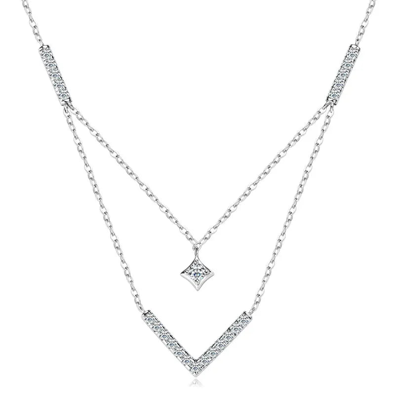 The Luminous V Moissanite Necklace