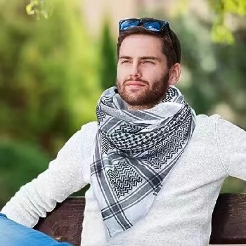 Classic Palestine Black White Keffiyeh