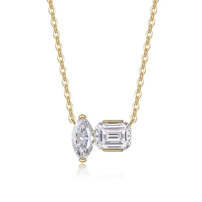 NEO CARAT 3CT Moissanite Two-Stone Pendant Necklace