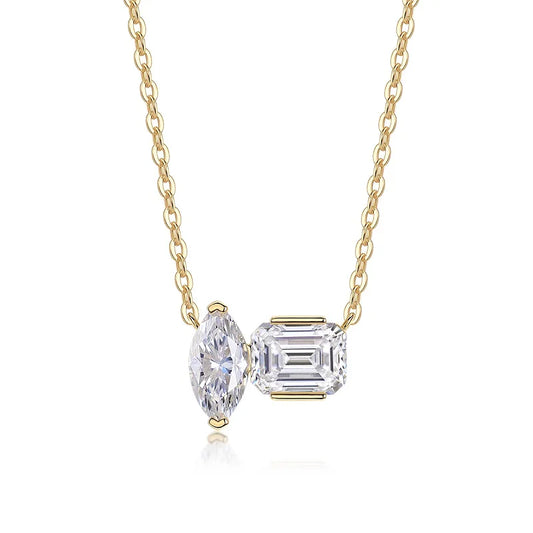 NEO CARAT 3CT Moissanite Two-Stone Pendant Necklace