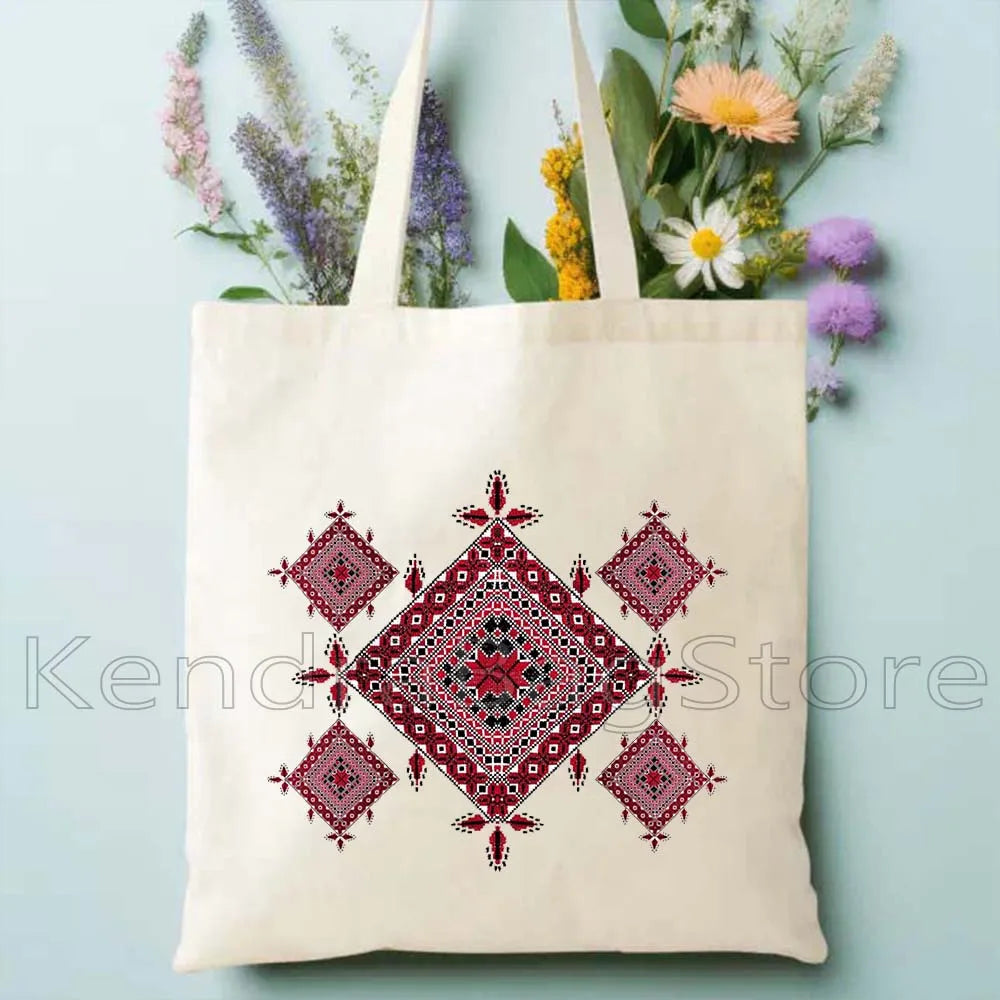 Palestinian Folk Embroidery Tatreez Art Cotton Shopper Handbag Jerusalem Palestine