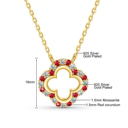 Elegant Moissanite Clover Pendant – Gold Plated