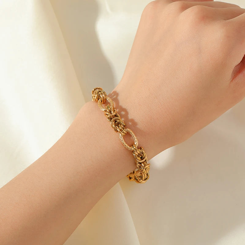 Trendy 18K Gold Plated Steel Bangle