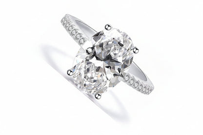 Luna Oval Moissanite Hidden Halo Engagement Ring