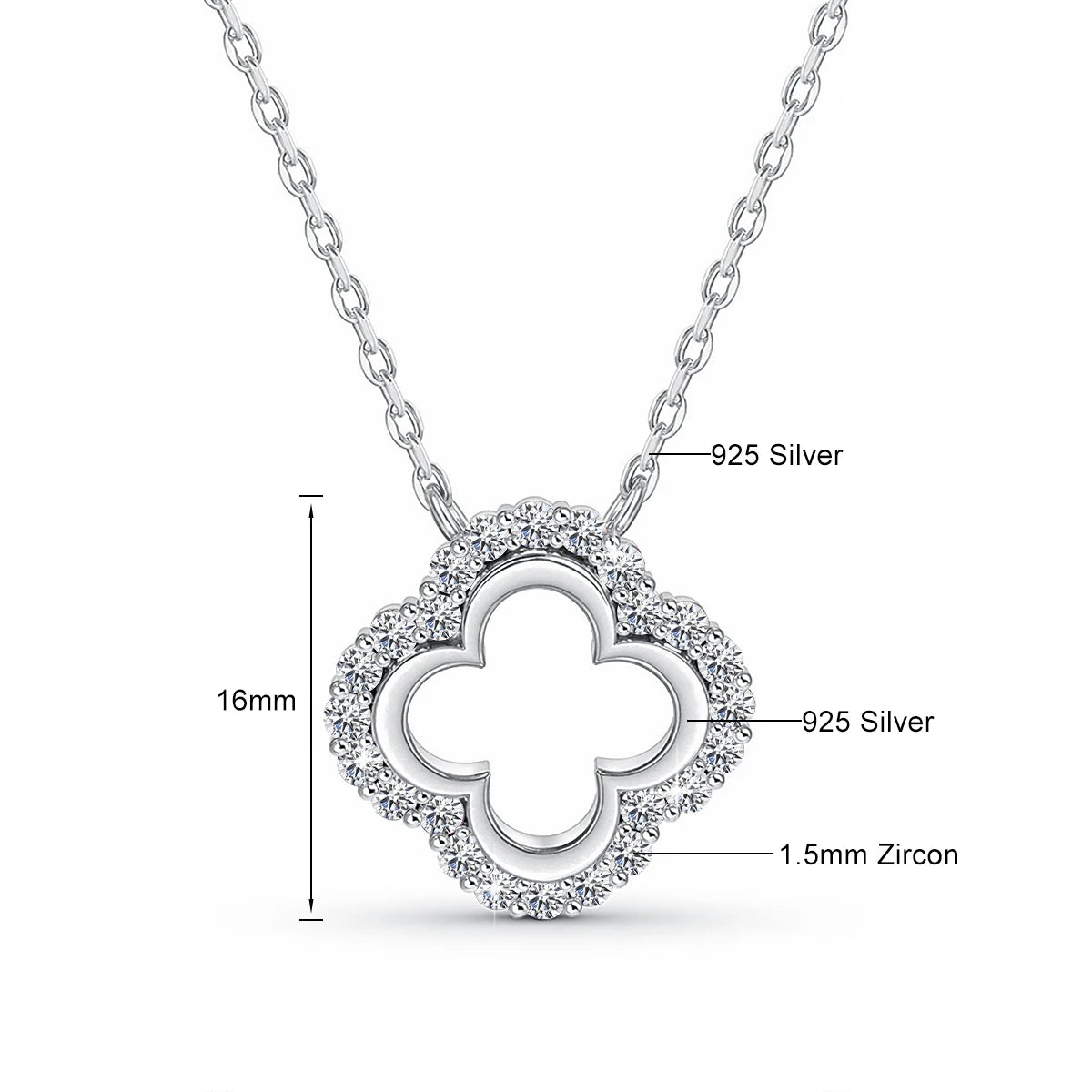 Elegant Moissanite Clover Pendant – Gold Plated