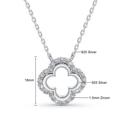 Elegant Moissanite Clover Pendant – Gold Plated