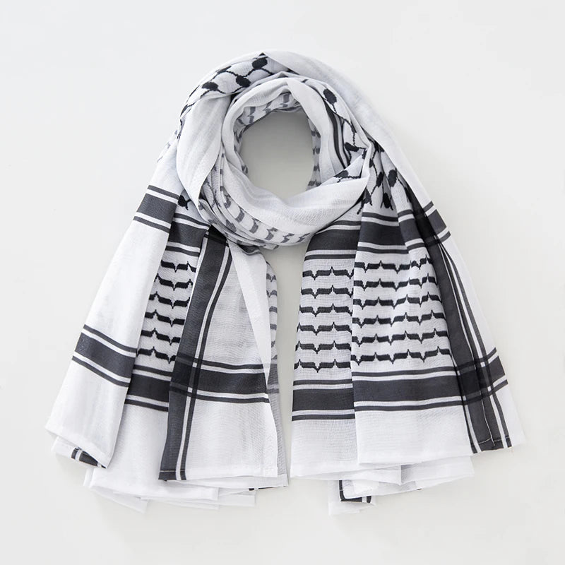 Classic Palestine Black White Keffiyeh