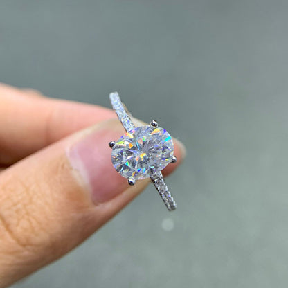 Luna Oval Moissanite Hidden Halo Engagement Ring