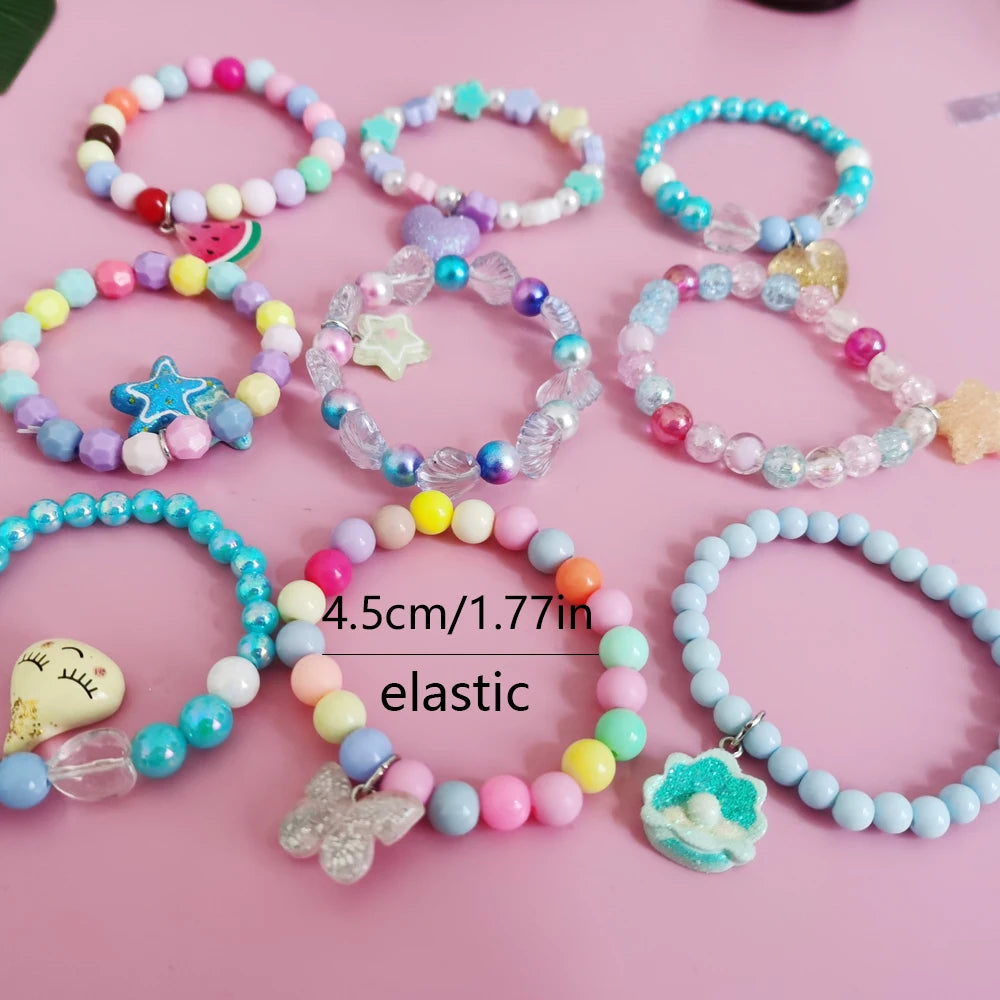 Cute Kids Bracelet Set – Unicorn & Hearts
