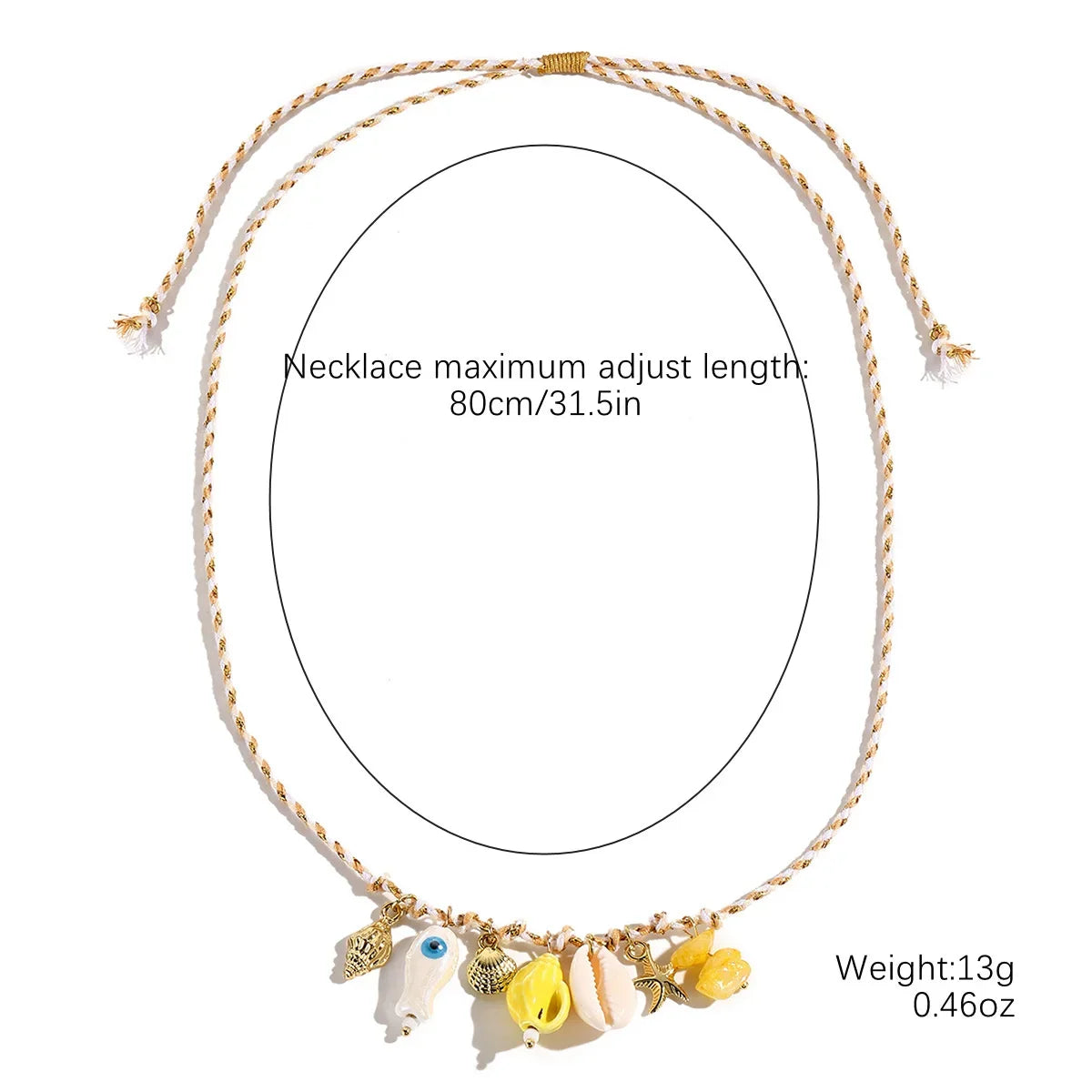 Summer Shell & Starfish Necklace for Kids Girls