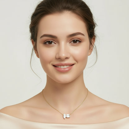 NEO CARAT 3CT Moissanite Two-Stone Pendant Necklace